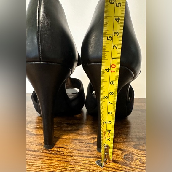 Moda Spana Women’s Black Open Toe Zipper Heels Size 9.5 - Picture 6 of 13